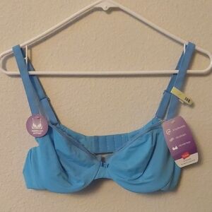 Hanes Ultimate Raindrop Blue Women's Bra with Adjustable Straps, 38B